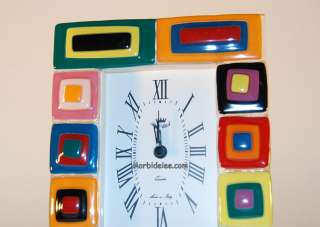 Clock QUADRATI 6.2 inc MURANO GLASS Bomboniere  