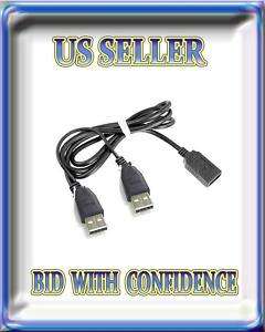 USB Female to Male Power Extension Y Data Sync Cable  