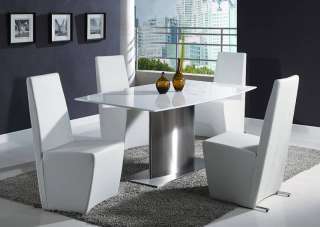 Anton Feliciano Marble Dining Table Set   White & Black  