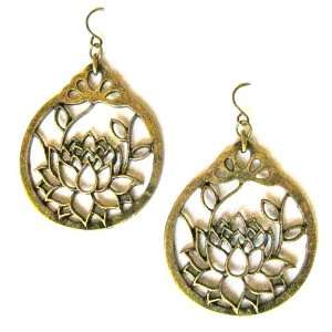 Lucky Brand Bronze Flower Flowers Dangle Earrings