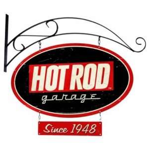   Unique Vintage Double Sided Hot Rod Garage Metal Sign