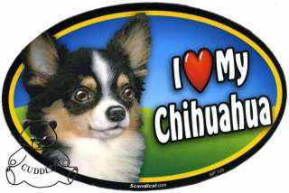 Love My Chihuahua Dog Black Car Magnet Heart Puppy Pet Lover 