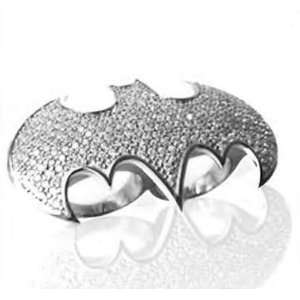 New Authentic Noir for DC Comics Clear Silver Bat Girl Dome Ring Size 