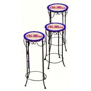 Mississippli Ole Miss Rebels Leaded Stained Glass Nesting Tables (Set 