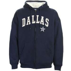 Mens Dallas Cowboys Southpole Sherpa Lined Full Zip Hooded Sweatshirt 