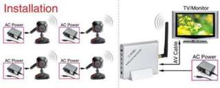 Wireless 4 Pinhole Mini Micro Spy Nanny CCTV Camera Cam  