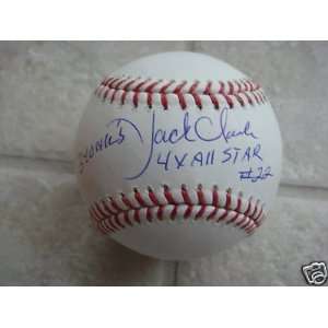 Jack Clark 340 Hrs 4x All Star Official Signed Ml Ball   Autographed 