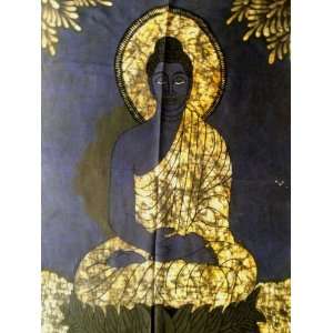 Lord Buddha Indian God Cotton Fabric Tapestry Batik Painting Wall 