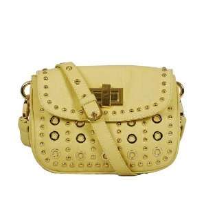  Yellow Vieta Louisa Shoulder Bag ~ Faux Leather with Stud 