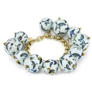 Wendy Mink French Café Blue Bird Bead Cluster Bracelet