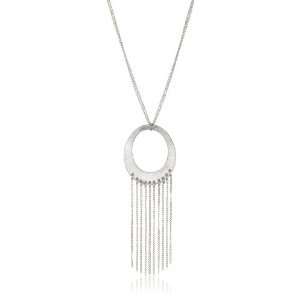 Zara Terez Fringe Silver Leather Silver Plated Chain Pendant, 16