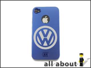 iPhone 4 4S Metal Aluminum Case with Volkswagen Car Logo / Hard Cover 