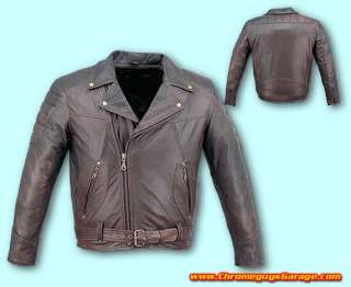 Indian Harley Retro Brown Leather Motorcycle Jacket  
