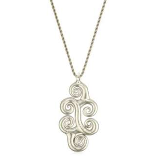 Yummi Glass Silver Painted Murano Glass Swirl Pendant Necklace 