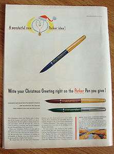   Parker 51 21 Pens Ad White Your Christmas Greeting on the Pen  