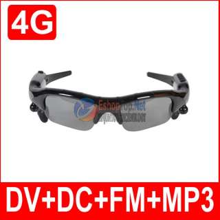 4GB SPY  SUN Glasses video Camera FM 4GB NEW BLACK  
