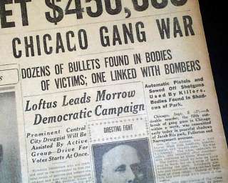 1929 CHICAGO GANGLAND WARS Gangsters Murders During Al Capone Era OLD 