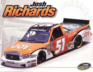 2011 Josh Richards #51 NASCAR Truck Series Postcard  