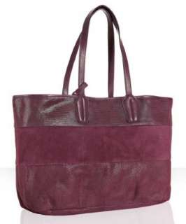 Nada Sawaya magenta lizard embossed suede Iman tote   up to 