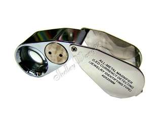 40x 25mm Magnifier Optical Glass Jeweler Loupe LED UV  