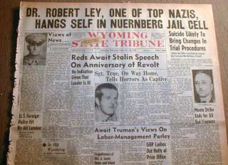 16 1945 newspapers w Coverage NUREMBERG TRIALS of NAZI LEADERS 
