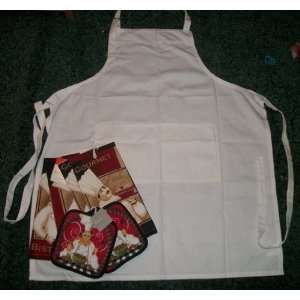   Pocketed Apron with Chef Dish Towels and Pot Holders