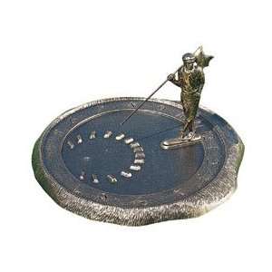  12 Diameter Golfer Large Sundial, French Bronze