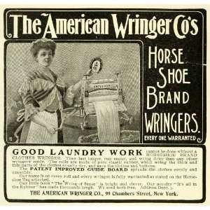 com 1901 Ad American Wringer Horse Shoe Antique Clothes Dryer Laundry 
