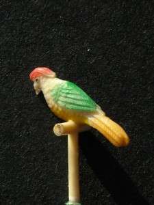 DOLLHOUSE MINIATURE OLD CELLULOID PARROT FOR A BIRD CAGE  