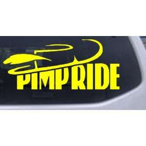 Pimp Ride Funny Car Window Wall Laptop Decal Sticker    Yellow 40in X 