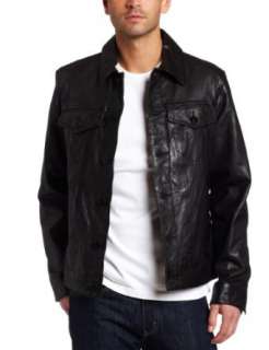  Levis Mens Leather Classic Trucker Jacket Clothing