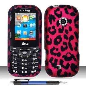  Pink Black Leopard Design Protector Hard Cover Case for LG 