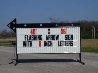 NEW FLASHING PORTABLE LIGHTED ARROW SIGN W/ LETTERS  