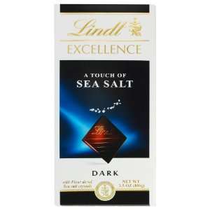Lindt Excellence Chocolate Bar Sea Salt, 3.5 Ounce Bars (Pack of 12)