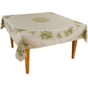  Olive Baux Linen Cotton/Poly Blend Tablecloths 68 x 68 