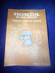 Honda Owners Manual 77 G150 G200 General Purpose Engine  