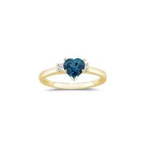   London Blue Topaz Three Stone Ring in 18K Yellow Gold 10.0 Jewelry