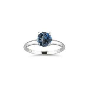  2.93 Cts London Blue Topaz Solitaire Ring in Platinum 7.0 