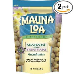 Mauna Loa Salted Teriyaki Wasabi Macadamia Nuts Can, 12 Ounce (Pack of 