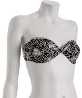 Vitamin A black zebra metallic bandeau top  