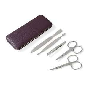Manicure Set in Framed Leather Case by Erbe. Made in Solingen, Germany