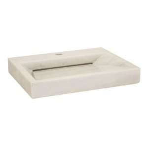 Lenova SV 60 Stone 22x18 Above Counter Vessel Lav   White Marble