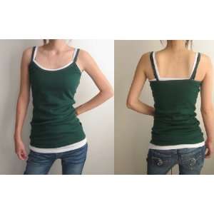  GREEN Cami Tank Top Women One Size Fit XS S M Everything 