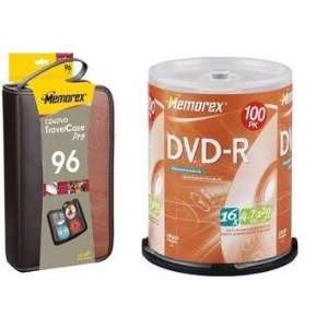  Memorex DVD R 16X 100PK with Memorex Leather 96 count DVD 