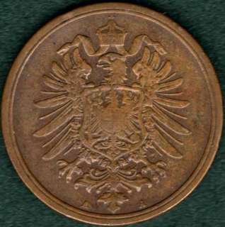 Germany 2 Pfennig 1876 A Coin Excellent  