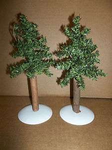 SET OF 2 NEW 8 PINE TREE CHRISTMAS VILLAGE TOWN ACCESSORIES TRAIN SET 