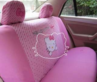   Hello kitty Auto Car Rear Seat Cover Pink Accessories Set 10pcs  