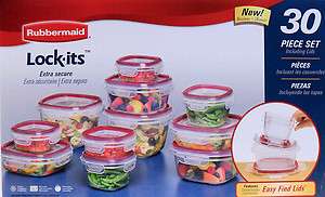   RUBBERMAID LOCK ITS EXTRA SECURE 30 PIECE SET FOOD CONTAINERS  