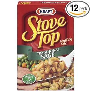 Stove Top Stuffing Mix, Traditional Sage, 6 Ounce Boxes (Pack of 12 