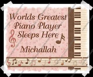 PIANO PLAYER SLEEP HERE PERSONALIZED PRINTED PILLOWCASE  